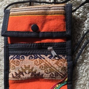 Bolivia Handmade Bohemian Orange and Black Mini Bag